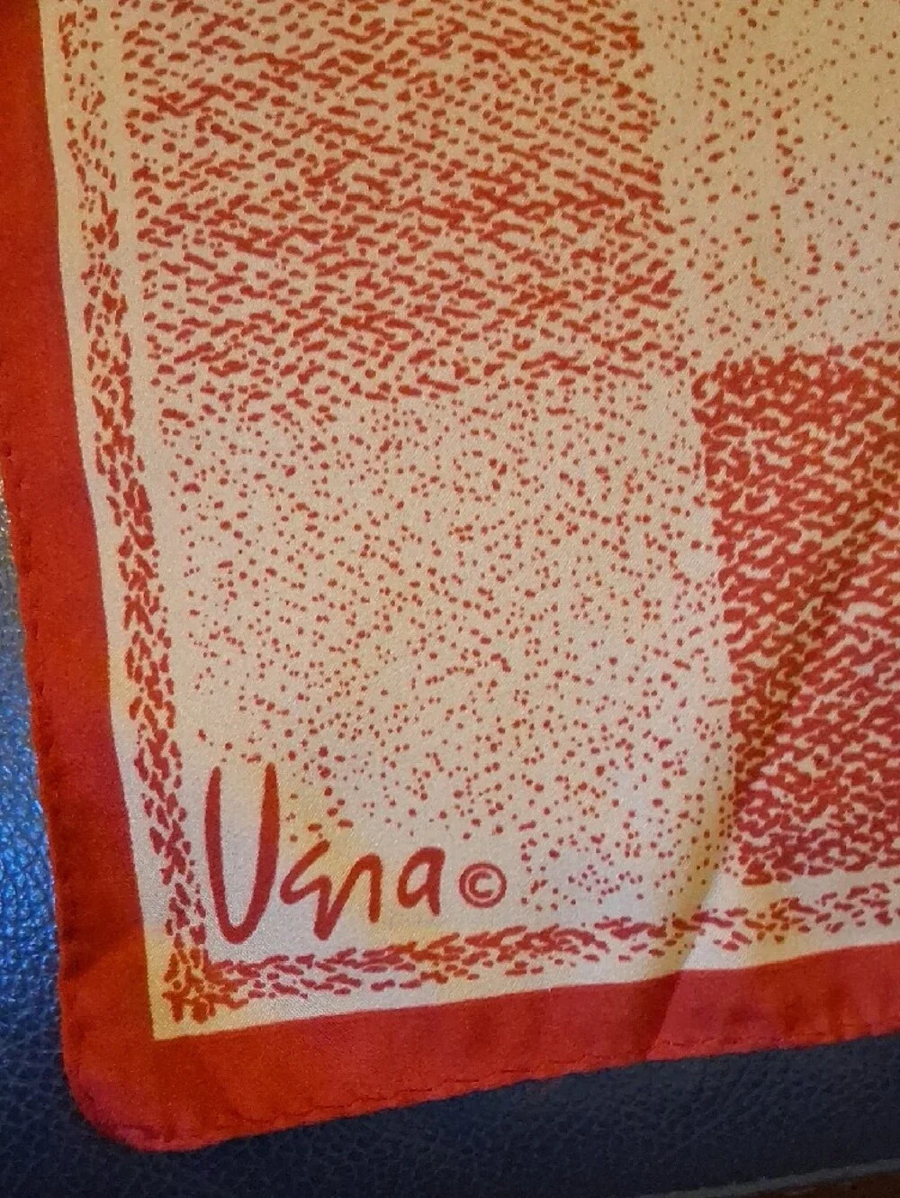 Vintage Vera Red and Tan Scarf